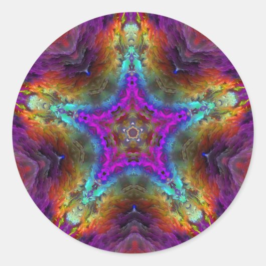 パープルスターマンダラ ラウンドシール (正面)