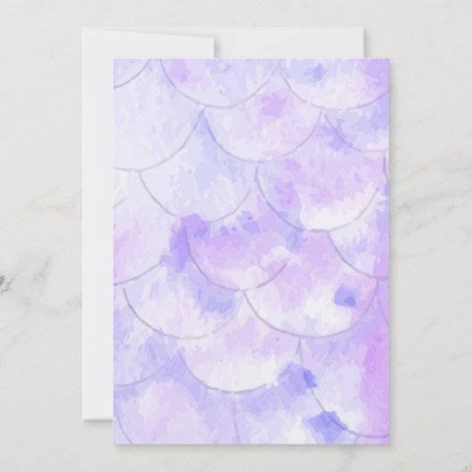 パープルスターマーメイド誕生日招待状 招待状 (裏面)