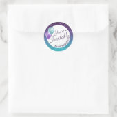 パープルスターリーナイトテーマパーティー招待されました ラウンドシール (バッグ)