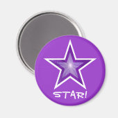 パープルスター冷蔵庫「STAR!」マグネット丸パープル マグネット (正面/裏面)