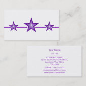 パープルスター3つ星の名刺ホワイト 名刺 (正面/裏面)