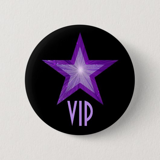 パープルスター'VIP'ボタンブラック 缶バッジ (正面)