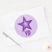 パープルスターVIPラウンドステッカー淡い色のパープル ラウンドシール (封筒)