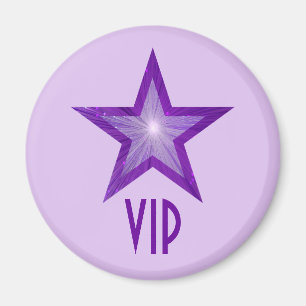 パープルスター'VIP'冷蔵庫用マグネットラウンド淡い色のパープル マグネット
