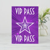 パープルスター'VIP PASS'の招待ホワイト 招待状 (スタンド正面)