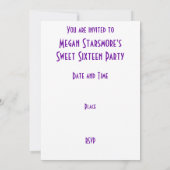 パープルスター'VIP PASS'の招待ホワイト 招待状 (裏面)