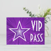 パープルスター'VIP PASS'水平ホワイトバック 招待状 (スタンド正面)