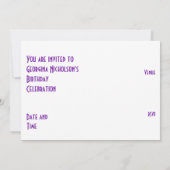 パープルスター'VIP PASS'水平ホワイトバック 招待状 (裏面)