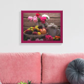 パープルスチルライフキャンバス印刷|テーブル設定 キャンバスプリント (インサイチュ (リビング))