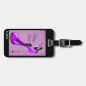 パープルスティレットにファッショナブルな女性ラゲッジタグ ラゲッジタグ (正面横)