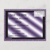 パープルスティレット&ストリーマー60th日付を保存 案内ポストカード (裏面)