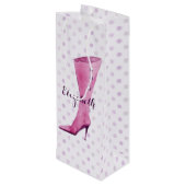 パープルスティレット・ヒール・ブパーソナライズされたーツ ワインギフトバッグ (裏面アングル)