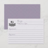 パープルストックキッチンブライダルシャワーレシピカード (正面/裏面)