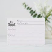 パープルストックキッチンブライダルシャワーレシピカード (スタンド正面)