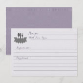 パープルストックキッチンブライダルシャワーレシピカード (正面/裏面)