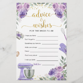 パープルストックザキッチンブライダルシャワーアドバイスカード