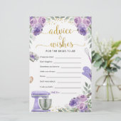 パープルストックザキッチンブライダルシャワーアドバイスカード (スタンド正面)