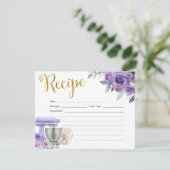 パープルストックザキッチンブライダルシャワーレシピカード 招待状 (スタンド正面)