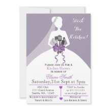 パープルストックザキッチンブライダルシャワー招待状
