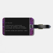 パープルストップグリッタートラベルクイーンを探索しない ラゲッジタグ (裏面横)