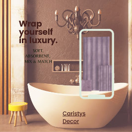 パープルストライプのマウーブ バスタオルセット