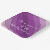 パープルストライプの紙プレート75th誕生日パーティー ペーパープレート (傾斜あり)