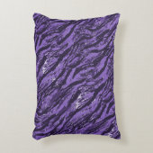 パープルストライプの迷彩柄 アクセントクッション (正面(垂直))