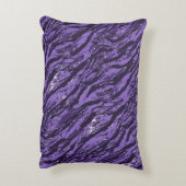 パープルストライプの迷彩柄 アクセントクッション (裏面(縦))