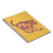 パープルストライプキャットタイガーイラストレーション ノートブック (右側)