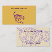 パープルストライプキャットタイガーイラストレーション 名刺 (正面/裏面)