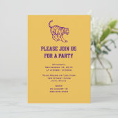 パープルストライプキャットタイガー汎用パーティー 招待状 (スタンド正面)