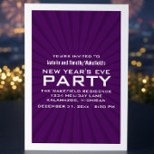 パープルストライプスターバストズ新年のパーティー招待状 招待状