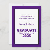 パープルストライプテーマ卒業 サンキューカード (裏面)