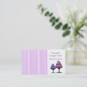 パープルストライプデザイナーケーキ名刺 名刺 (スタンド正面)