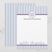 パープルストライプバルミツワーサンキュー サンキューカード (正面/裏面)