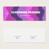 パープルストライプピンクの服サイズ価格帯のハングタグカード (正面&裏面)