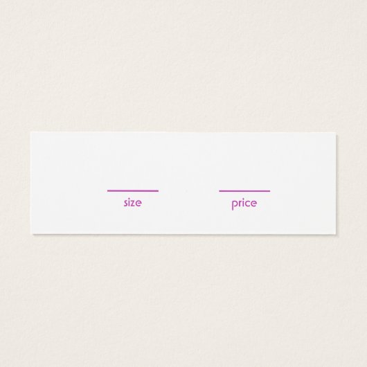 パープルストライプピンクの服サイズ価格帯のハングタグカード (裏面)