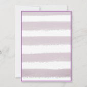 パープルストライプベビーラブスクリプト誕生 案内状 (裏面)