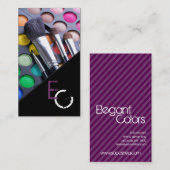 パープルストライプメイクアップアーティストパレット名刺 名刺 (正面/裏面)