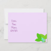 パープルストライプモンキーベビーシャワー招待状 招待状 (裏面)