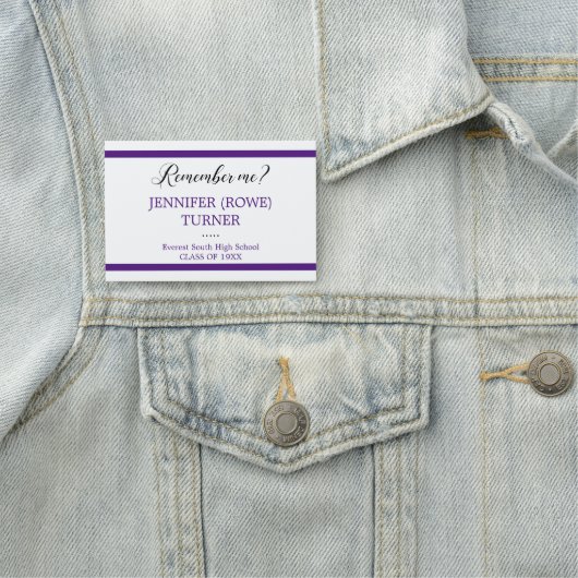 パープルストライプ懇親会覚えて私の学校のクラス 名札 (インサイチュ)