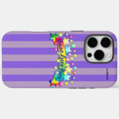 パープルストライプ携帯電話ケースHAMbWG Case-Mate iPhoneケース (裏面 (横))