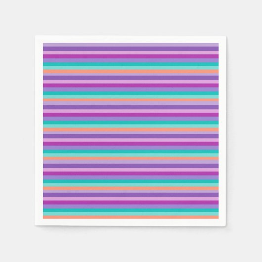 パープルストライプ紙ナプキンス スタンダードカクテルナプキン (正面)