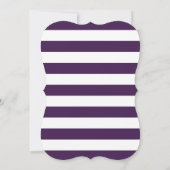 パープルストライプ金ゴールドバイオレットフローラ50誕生日 招待状 (裏面)