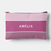 パープルストライプ静脈瘤モノグラム アクセサリーポーチ (正面)