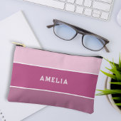 パープルストライプ静脈瘤モノグラム アクセサリーポーチ