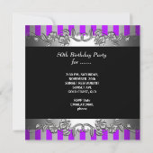 パープルストライプ50と素晴らしい50th誕生日パーティー 招待状 (裏面)