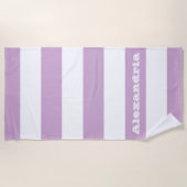 パープルストライプ ビーチタオル (正面)