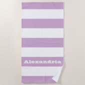 パープルストライプ ビーチタオル (正面)