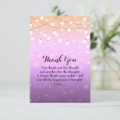 パープルストリングライトスパークルグラームサンキューカード サンキューカード (スタンド正面)